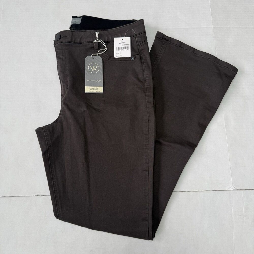 Wit & Wisdom Size 16 ‘Ab’solution Stretch High Rise Bootcut Pants Espresso NWT - Picture 9 of 9